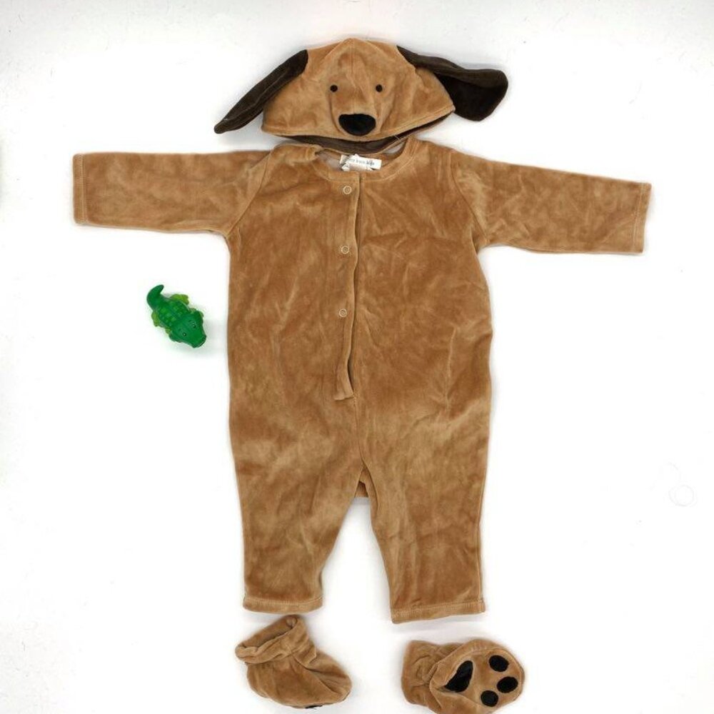 Pottery Barn Kids Baby Puppy Dog Halloween Costume 0-6 Months Hat Romper Booties